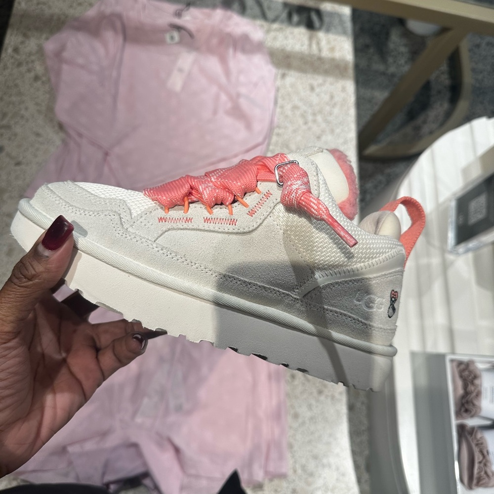 UGG White and Pink Sneakers